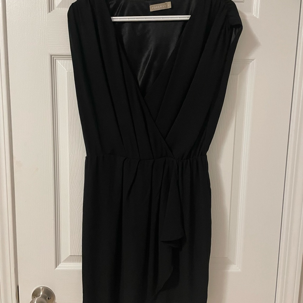 Forcast Black Sheath Mini Dress V-Neck Sleeveless